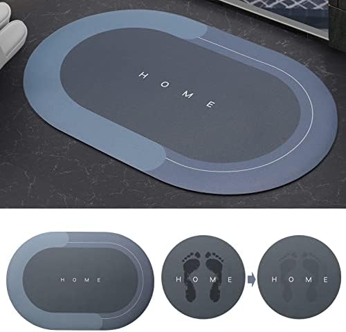 Super Absorbent Floor Mat, Super Absorbent Bath Mat Soft Carpet,Quick Drying Non-Slip Floor Mats Carpet, Easy to Clean Wash Bathroom Carpet (Oval)