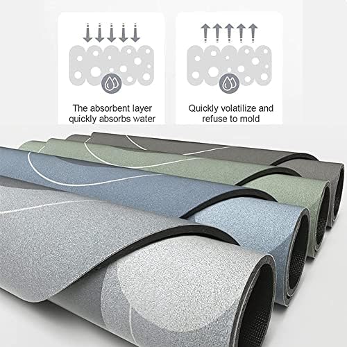 Super Absorbent Floor Mat, Super Absorbent Bath Mat Soft Carpet,Quick Drying Non-Slip Floor Mats Carpet, Easy to Clean Wash Bathroom Carpet (Oval)